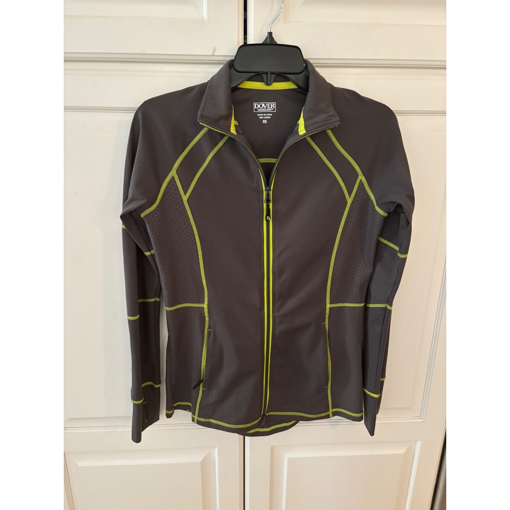 Dover‎ Saddlery Womens XS Gray Full Zip Jacket Athletic Lightweight Activewear